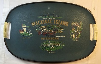 VINTAGE MCM Mackinac Island Souvenir Tray 1940s