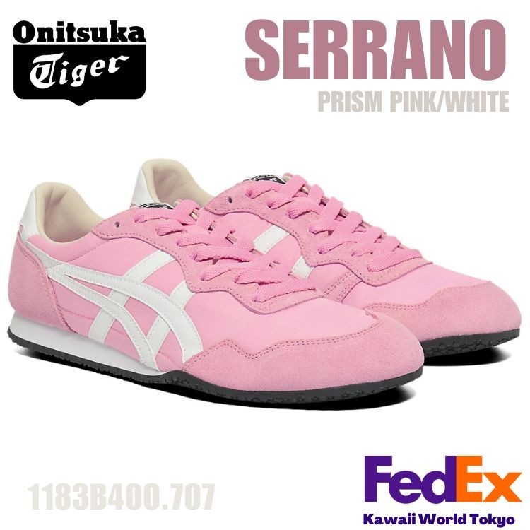 Onitsuka Tiger メタリックピンク スニーカー Onitsuka Tiger SERRANO PRISM PINK / WHITE 1183B400 707 UNISEX NEW
