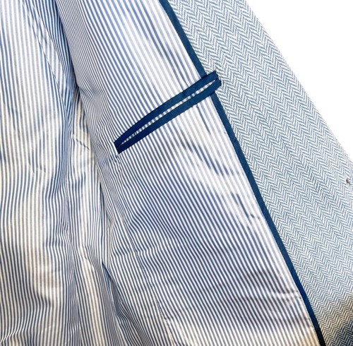 New JCREW Size 8 Herringbone One-Button Blazer in Blue / White BO492 $109 - Bild 7 von 11