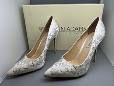 Benjamin Adams 'Saskia' Ivory Duchesse Silk Wedding Shoes Size 7, with Box