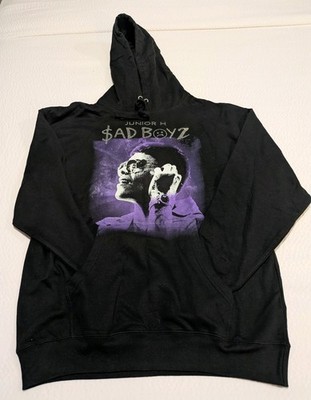 Junior H Sad Boyz Hoodie 2025 Live & Broken La Letra Muda Tour Rhinestone Large