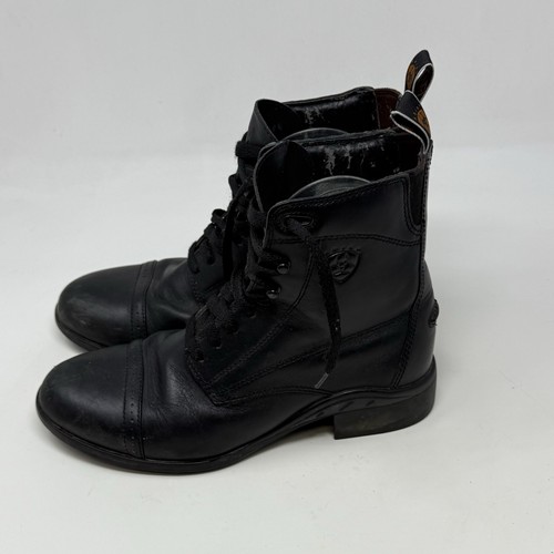 Ariat Paddock Scout Boots Womens 6 Black Leather Lace Up Western Riding - Picture 4 of 22