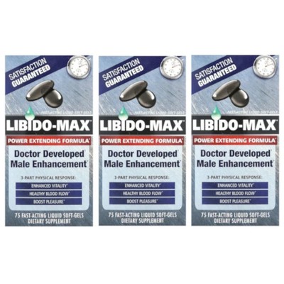 Applied Nutrition Libido-Max Fast-Acting Liquid Softgels 75 sgels (Pack of 3)