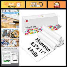 8.5" x 11" Quick-Dry Thermal Printer Paper - 4 Rolls, Compatible with M832D Mo