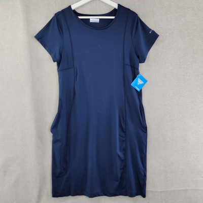 Columbia Dress Womens Large Navy Blue NEW PFG Omni Wick Stretch Beach Outdoor