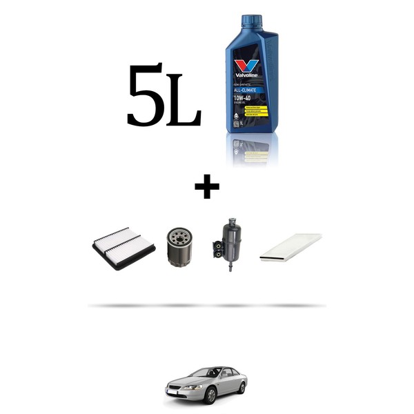 Hoffcar Wartungsset 4 Filter Und 5L ÖL FüR Honda Accord Coupe VII 2.0I 108Kw D-image