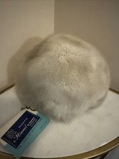 Vintage Gray Real Mink Fur Women s Hat Cap Topper SMALL SIZED