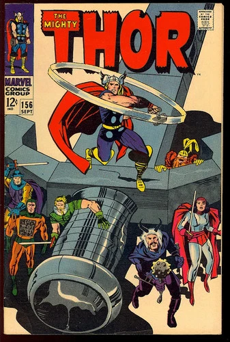 Thor #156 Very Nice Silver Age Superhero Vintage Marvel Comic 1968 FN+