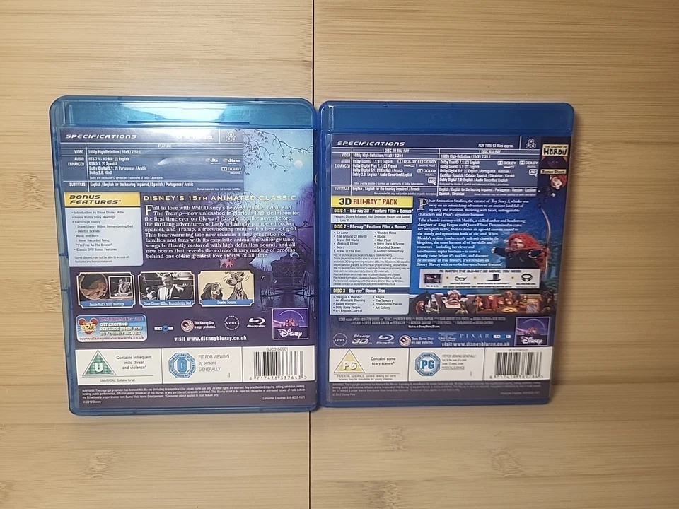 Disney Lady & The Tramp Diamond Edition & Brave 3D/2D & Bonus Disc Blu Ray - Image 4 of 4