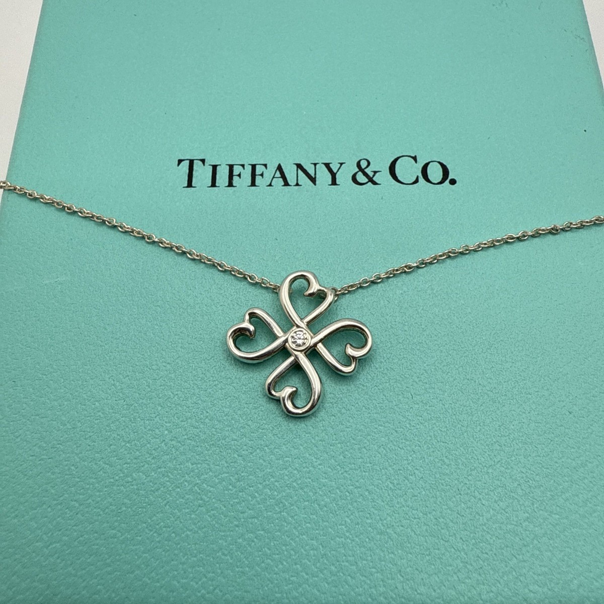 Tiffany Diamond Loving Heart Clover Necklace Paloma Picasso