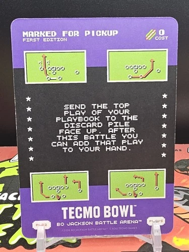 2026 Bo Jackson Battle Arena Tecmo Bowl MARKED FOR PICKUP PLAY #PL22 SP