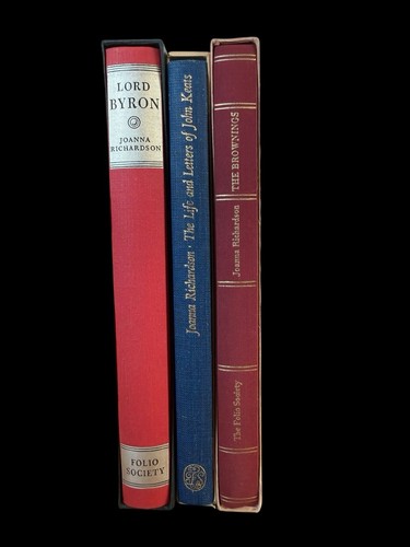 Joanna Richardson 3 Vol Set / Lot Folio Society Lord Byron Keats Brownings NF - Picture 2 of 11