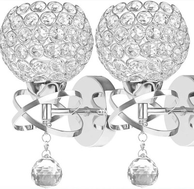 Kristall Pendel Wand Lampe Schlafzimmer Gang Wohnzimmer Modern Künstlerisch Leuchte E14 x2