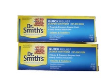 2x Dr. Smiths Quick Relief Diaper Ointment 10 Zinc Oxide 3 Oz SEALED NEW 