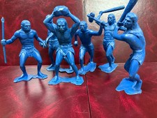 Vintage Soviet toy soldiers Primitive People plastic 1970s 6 pieces USSR