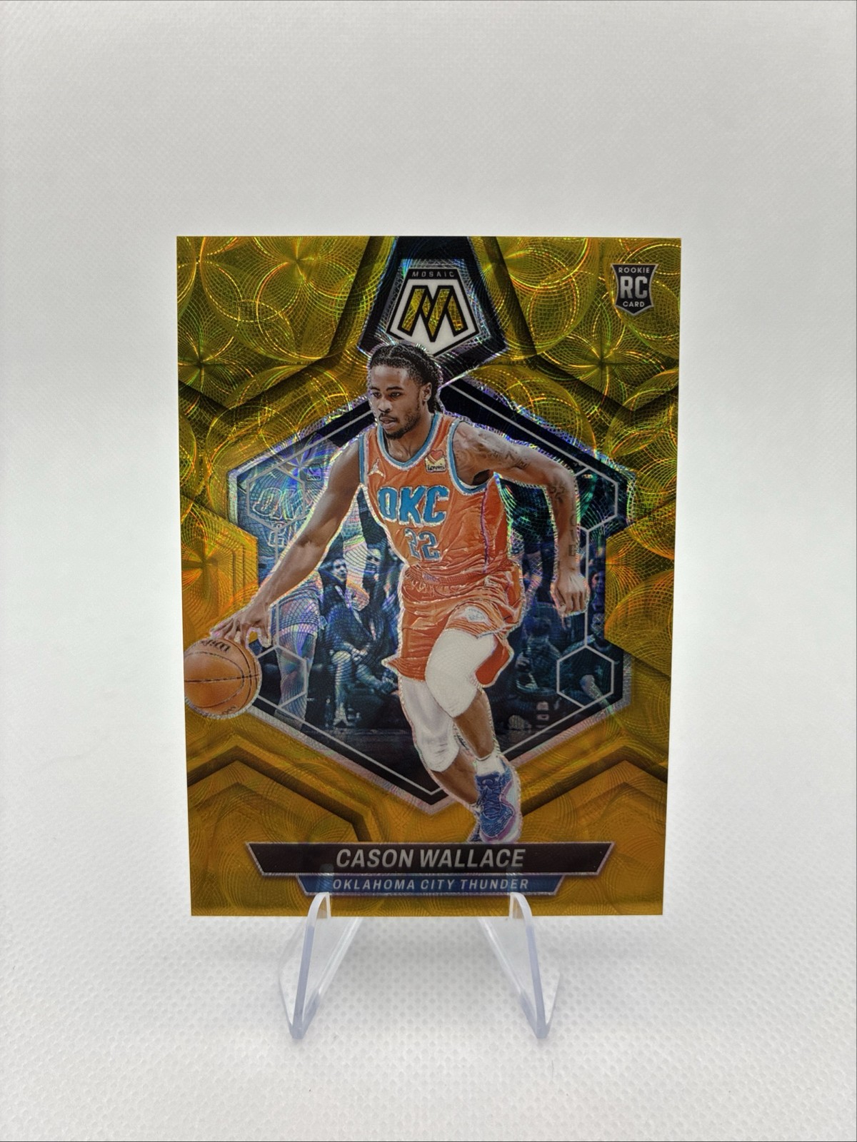 2023-24 Panini Mosaic - Rookies Cason Wallace #218 Gold Scope Prizm /10 (RC)