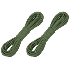2 Pcs Faux Suede Leather Cord, 2.6mm x 5.5 Yards Flat String, Dark Green