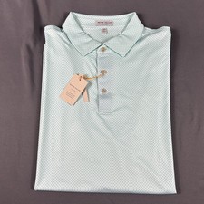 Peter Millar Golf Shirt Polo CS Summer Comfort Circle Print XXL Sea Glass 115