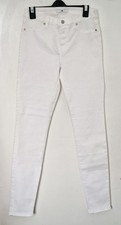 7 FOR ALL MANKIND Ladies White Embellished Label Stretchy Skinny Jeans - Size 29