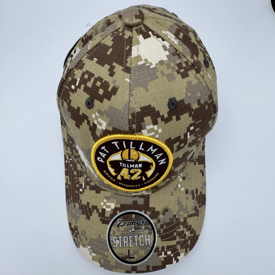 Pat Tillman #42 ASU Arizona State Digital Camo Zephyr Fitted Hat Cap Size L - Image 4 of 4