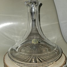 Jarra decorativa de whisky vino licor de cristal, años 30 Portugal