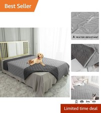 Luxurious Waterproof Pet Blanket for Sofa  Bed - Reversible Grey Throw 52x82