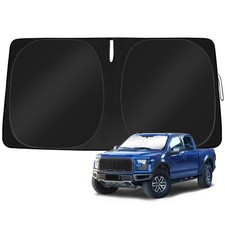 Windshield Sun Shade Custom Fit Ford F-150 2015-2020 Foldable Sunshade Double...