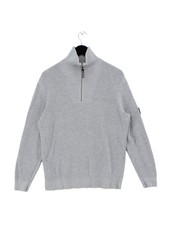 Gant Men's Jumper L Grey 100 Other High Neck Pullover