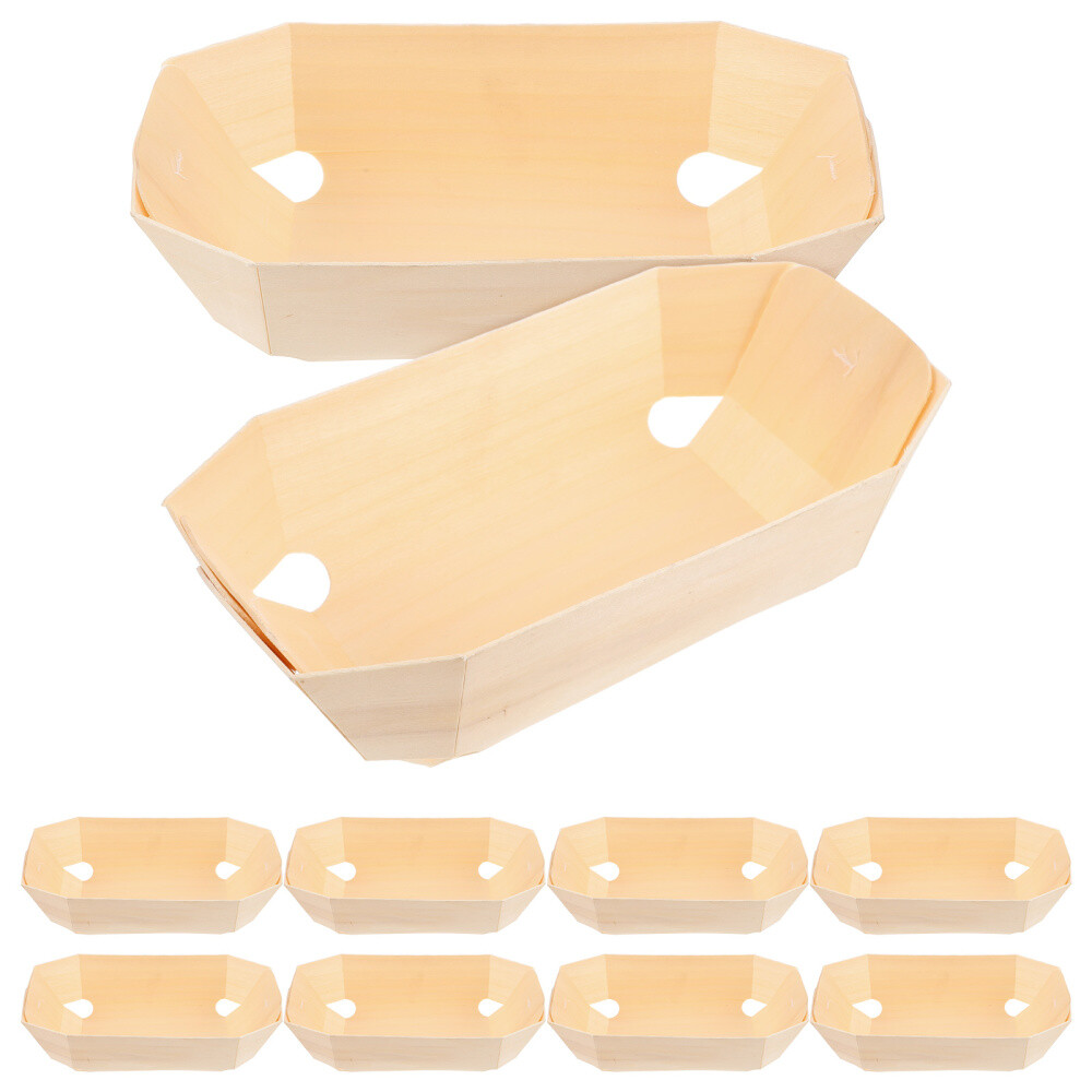 Contenedor de sushi de madera de 10 piezas caja de comida para llevar de sushi versátil bandeja de barco de madera