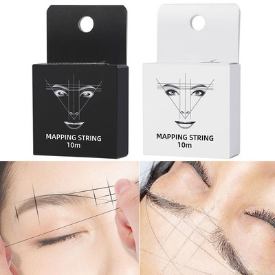 Natürliche vorgefärbte Augenbrauen Mapping Schnur Faden Braue Microblading 6 Marker