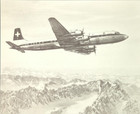 McDonnell Douglas Dc-6 Aircraft Swissair Inflight Aviation Bookplate Art Print