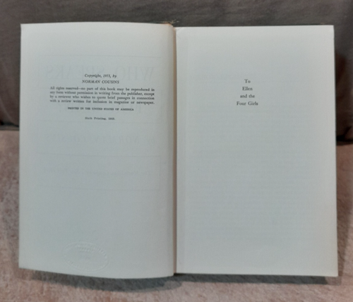 WHO SPEAKS FOR MAN? Norman Cousins, 1953 1st edition 6th printing - Picture 3 of 4