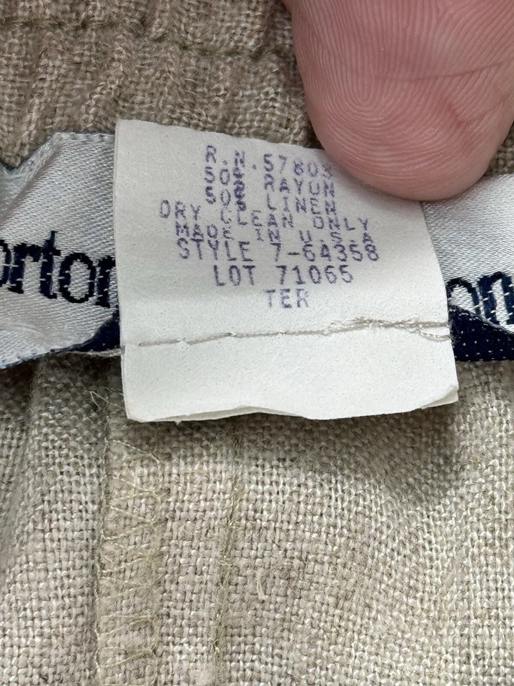 Traje Falda Norton McNoughton Lino Mujer Beige Botón Frontal Top 6/Inferior 8. Foto 4 de 4