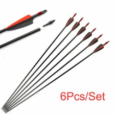 6Pcs 30'' Fiberglass Arrows SP 500 8mm Fit Recurve/Compound Bows Hunting Archery