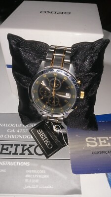 4t57-00h0 Watch Seiko Steel Chronograph Stainless Men's 100m