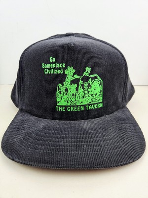 Vintage Corduroy Funny Green Tavern Bar Trucker Hat Snapback 