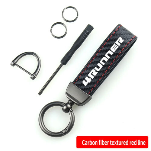 Car Carbon Fiber Leather Rope Car Keychain Key Chain Pendant Keyring for 4RUNNER - Imagen 24 de 30