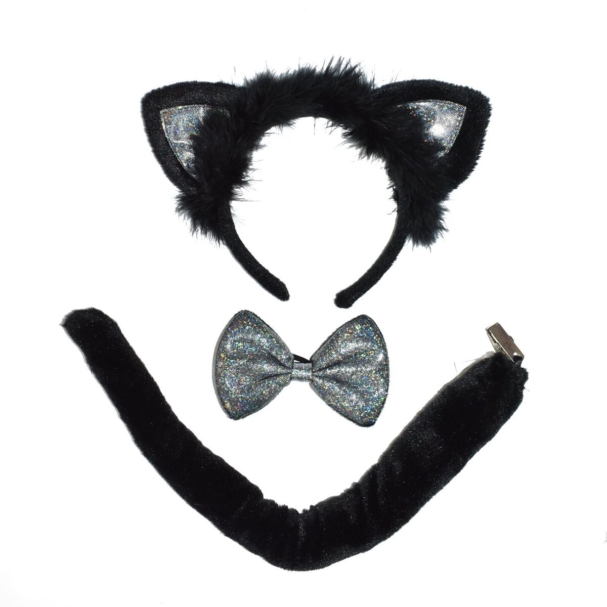 Sequin Bow Tie Black Clown Costume Accessory Sequin Bow Tie Black Clown Costume Accessory