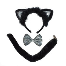 Way To Celebrate Halloween Girls' Glitter Black Cat Costume Accessory Kit