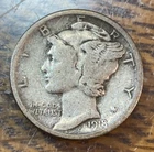 1918-D Mercury Dime Nice Original Choice VF CHRC