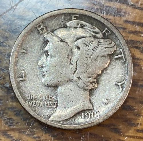 1918-D Mercury Dime Nice Original Choice VF CHRC