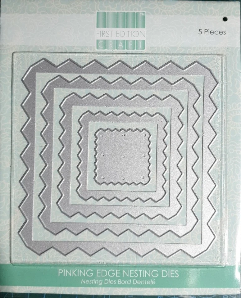 Trimcraft  First Edition PINKING EDGE SQUARES   5 Nesting Dies  New - Image 2 of 3