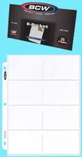 25 BCW PRO 8-POCKET CARD PAGES Vintage Bowman Sport Sheet Ultra Clear Protector 