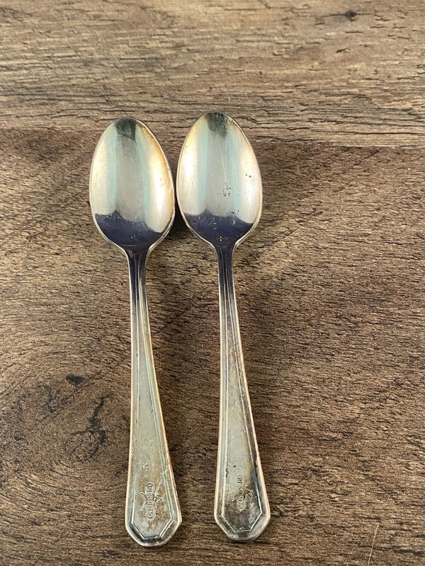 Two Resorts Star Teaspoons International Silver Co Silverplated Hotel Resort