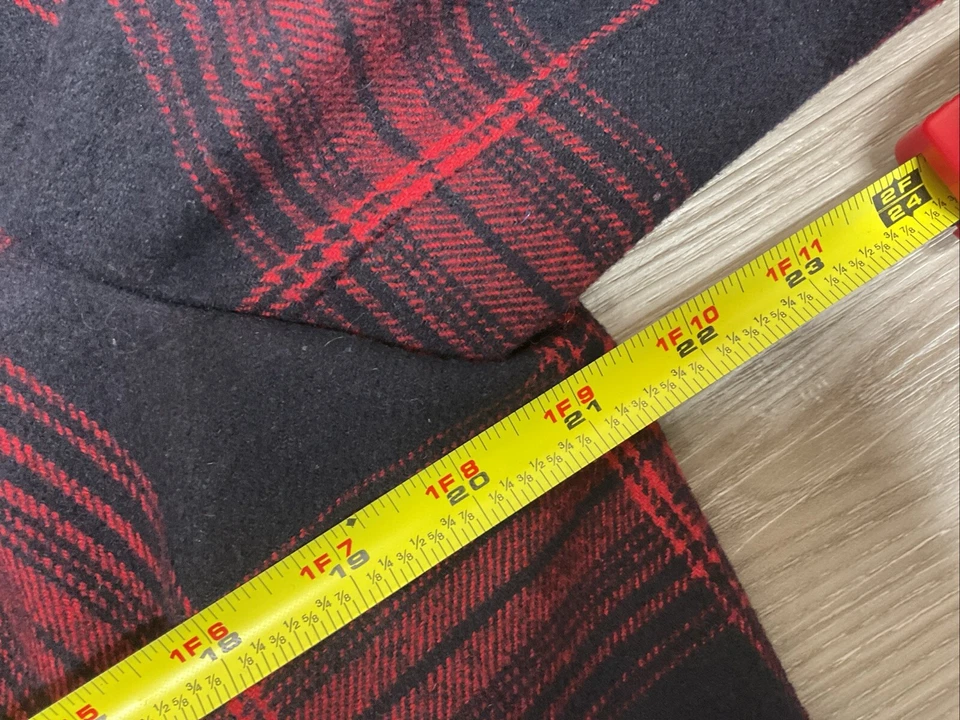 Antiguo abrigo azul marino a cuadros rojo azul marino mezcla de lana guisante para mujer talla XL Preppy Academia Foto 4 de 4