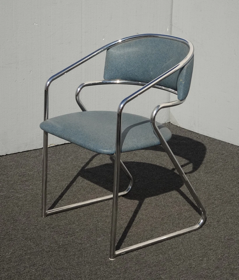 Винтажный современный хромированный стул середины века Lowenstein сделано в Италии - Изображение 4 из 4