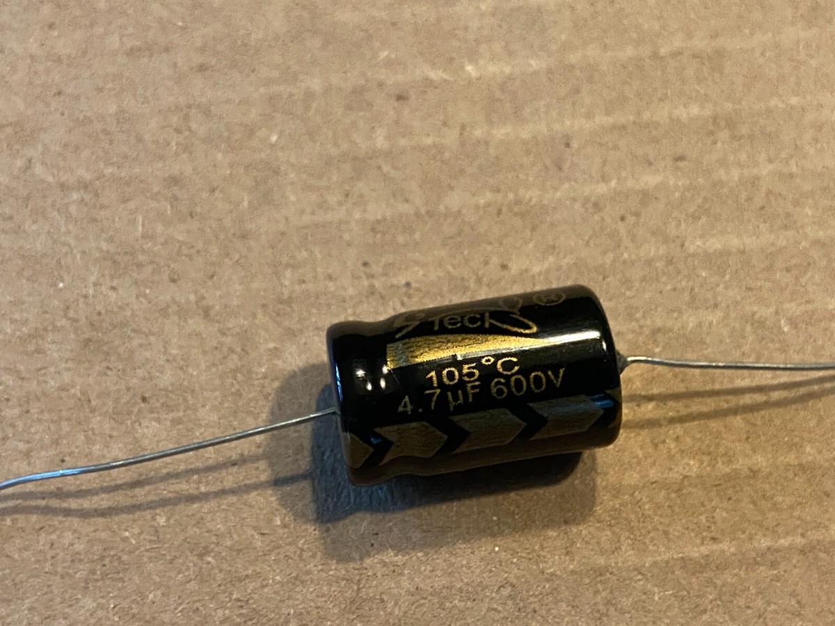 5 New Supertech 4.7 uf 600v Axial Capacitors Guitar Tube Amp