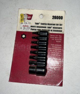 Lisle 26000 Torx Tamper Resistant Bit Set