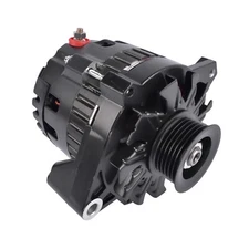 Black 160 AMP CS130 Alternator with Serpentine Pulley for GM Chevy SBC BBC New