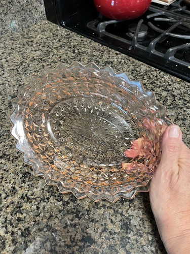 Jeannette, Vintage Depression Glass Holiday Pink Buttons & Bows Oval Bowl. 9.5" - Picture 6 of 8